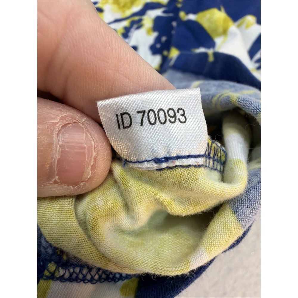 Y2K Ann Taylor Cotton Blue, Yellow & White Floral Abstract Scoop Neck Tank, S - Picture 10 of 14